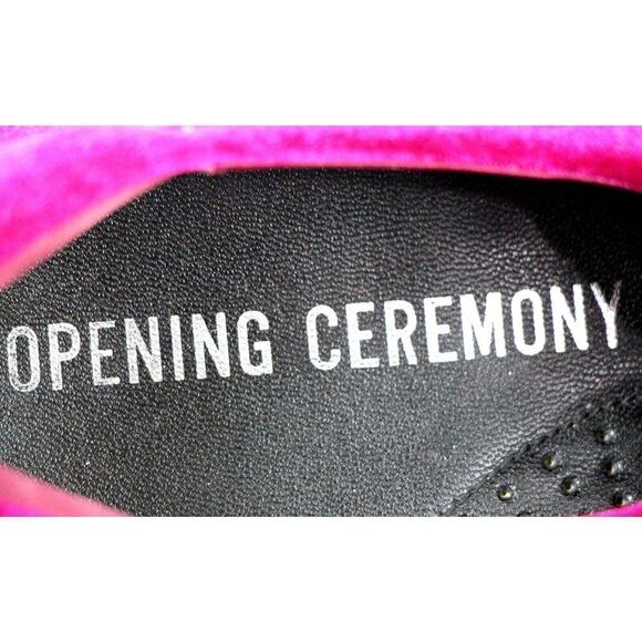 Opening Ceremony BURGUNDY VELOUR COMFORTABLE LOAFER ROUND TOE WEDGE SHOES Sz 39 - Picture 10 of 10